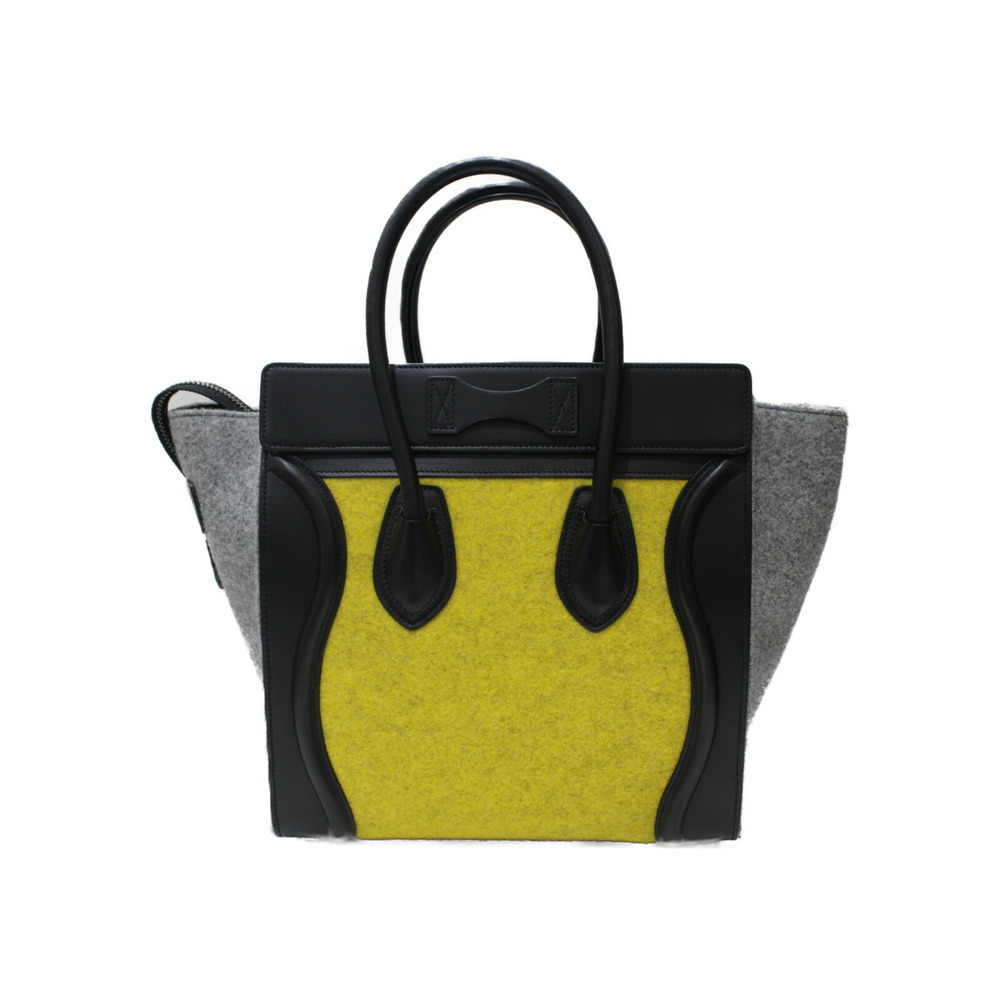 Celine bag Classic leather Shopper black yellow handbag Luggage felt gray - Picture 4 of 7